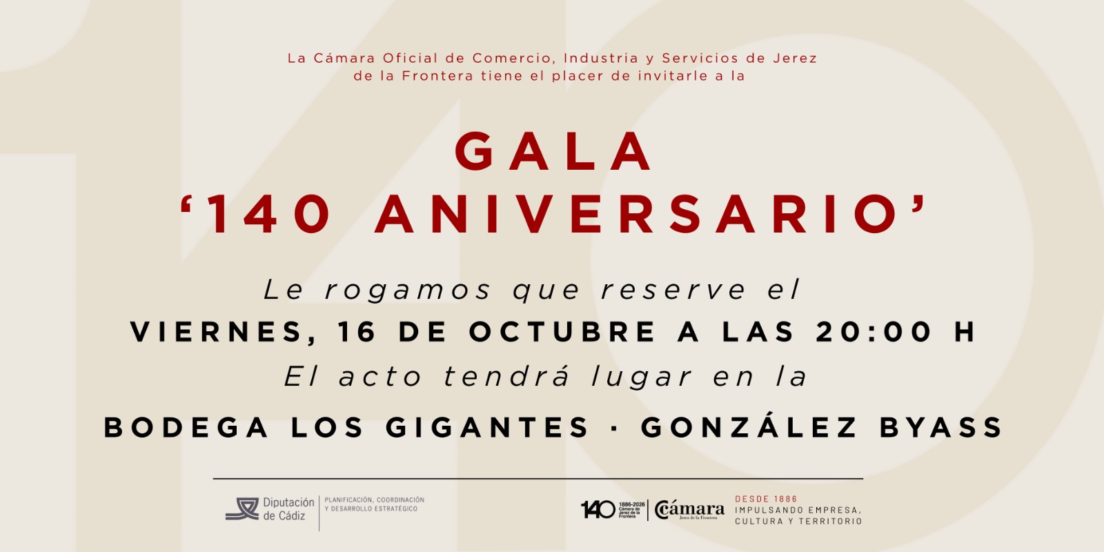 ASISTENCIA DEL DELEGADO DEL RECTOR PARA EL CAMPUS DE JEREZ A LA GALA “140 ANIVERSARIO”...